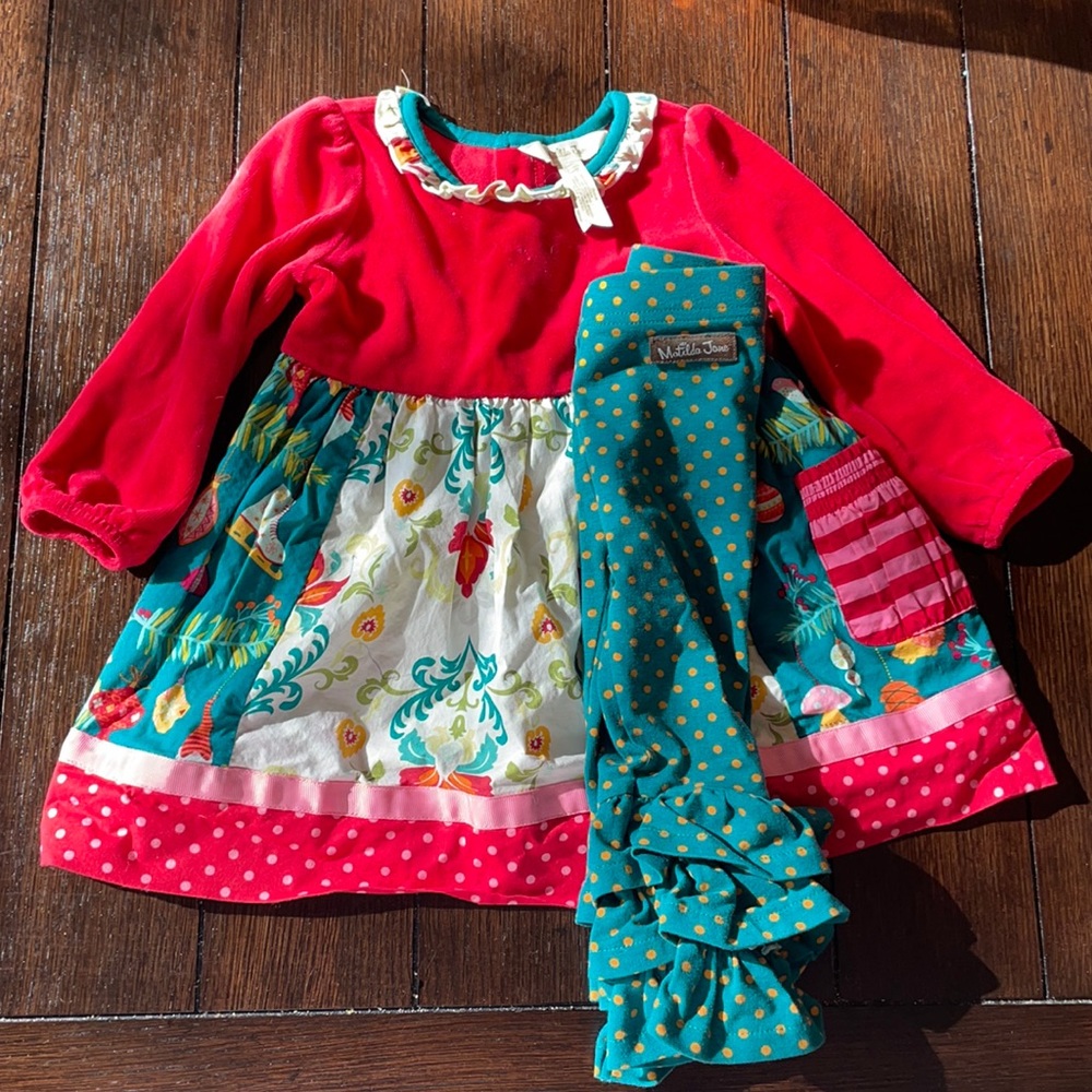 Matilda Jane Holiday Set 12-18 months top & bottoms